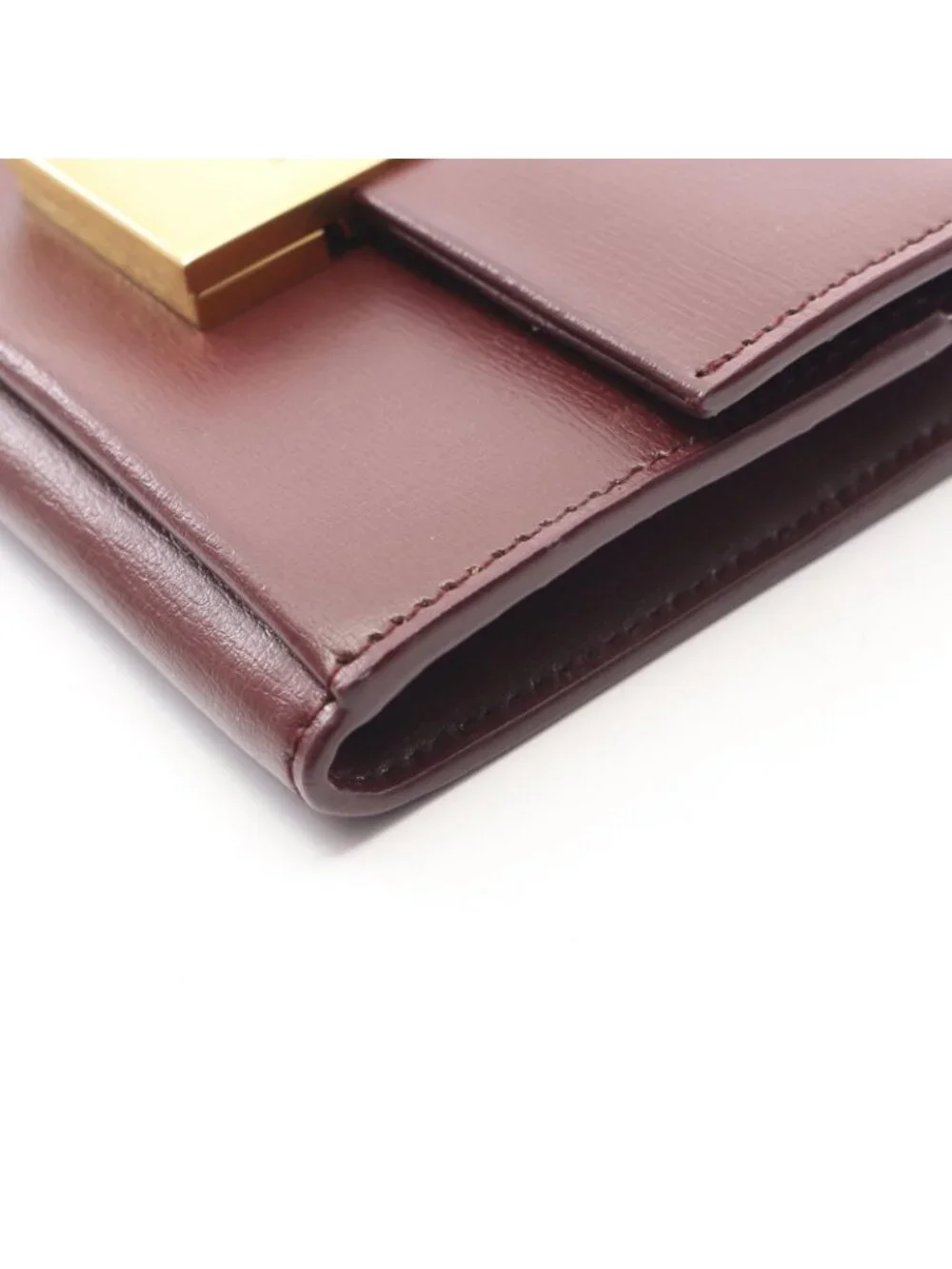 Saint Laurent Paris Card Case Bordeaux Leather Compact - Picture 6 of 10